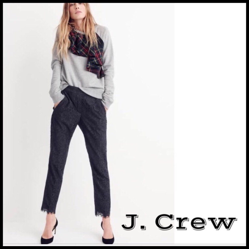 J. Crew Black Lace Pant. Size 8. Classic.